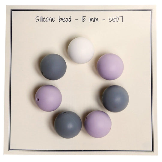 Silicone pearls, 7 pcs., D15 mm / 0.6 inches - Go Handmade