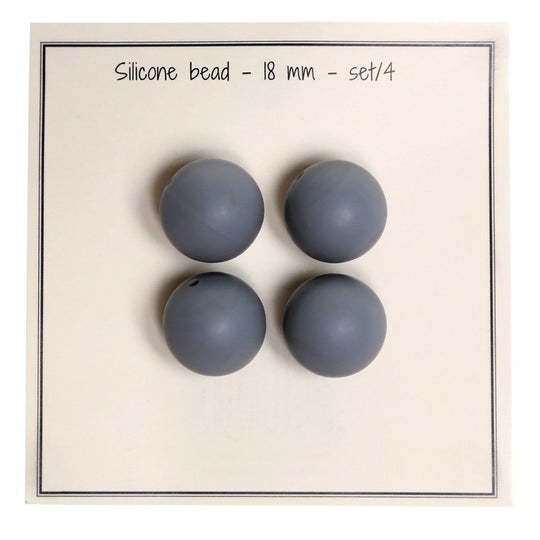 Silicone pearls – 18 mm – 4 pcs - Go Handmade