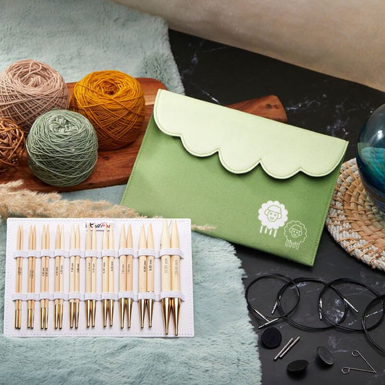 

Bamboo Deluxe Interchangeable Circular Needle Set - KnitPro
4