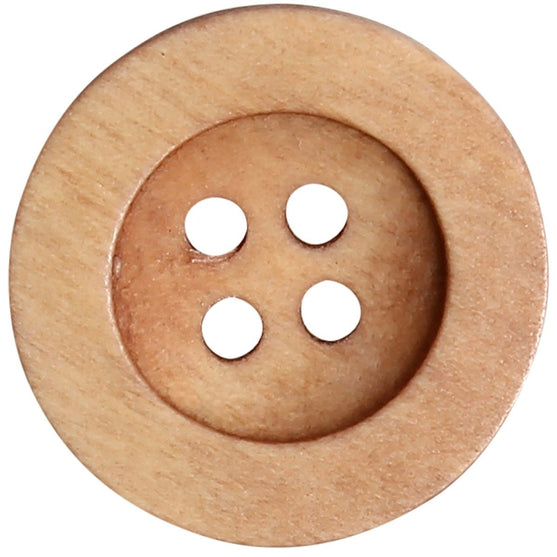 Wooden Buttons - Round Groove - Bright