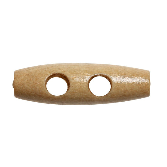 Oblong Wooden Buttons - 30 mm (1.2 inches)