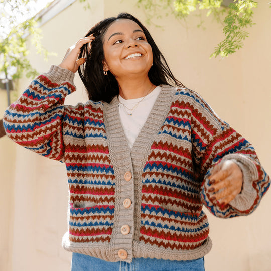 Ottolie - Chevron Cardigan with Pockets