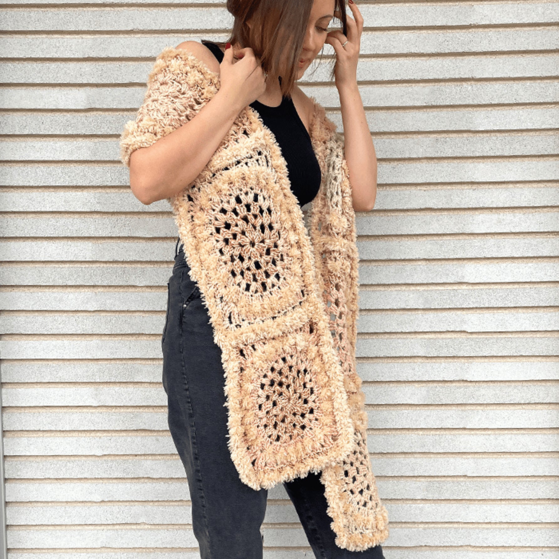 小物 Free Hugs intarsia-knit scarf Knitting Pattern Intarsia Tiles Scarf With Geometric Shapes