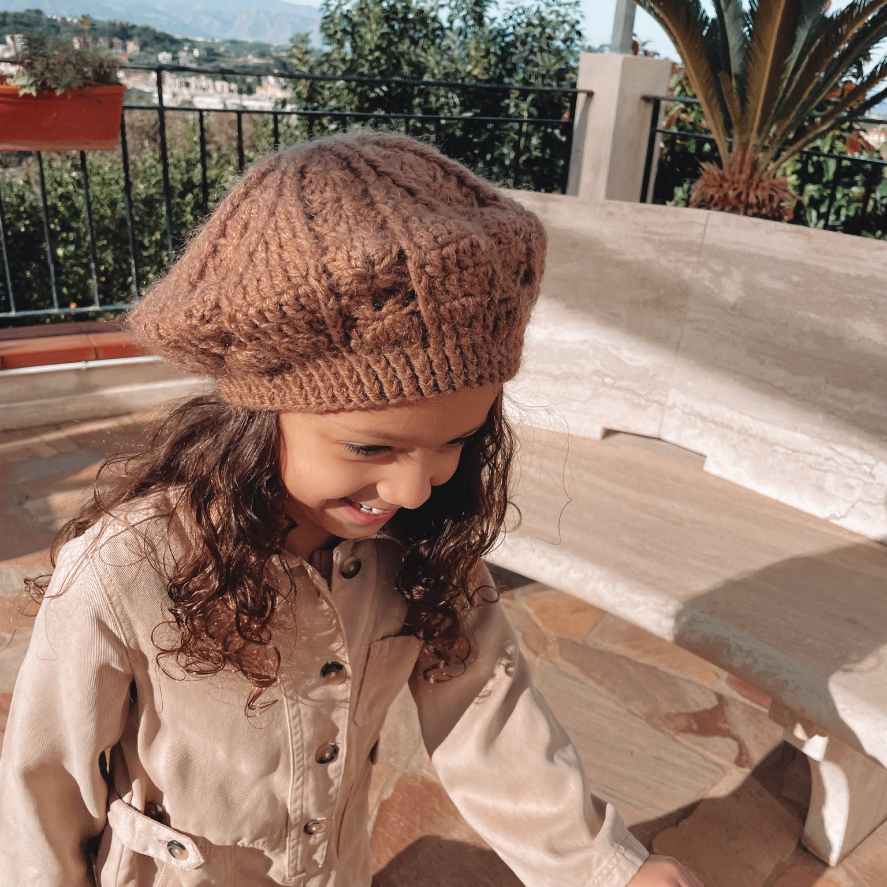 帽子 BERET / BROKEN WOOL / BROWN HEATHER M/L SoonNoon-Hats-brown-wool-felt-