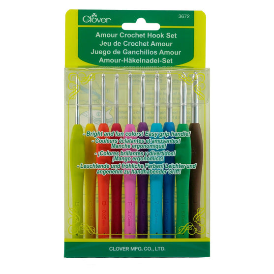 

Amour Crochet Hook Set - 9 sizes - Clover
3