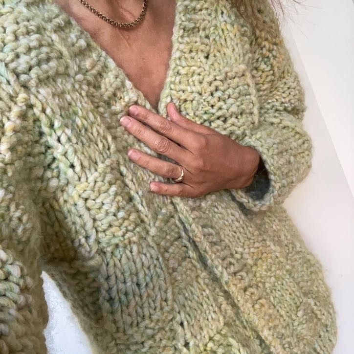 美品 cristaseya HERRINGBONE KNIT CARDIGAN Oversize Cardigan Women, Beige Cardigan, Cottagecore