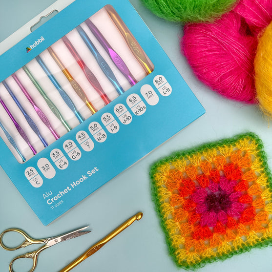 

Alu Crochet Hook Set - 11 sizes - Hobbii
4