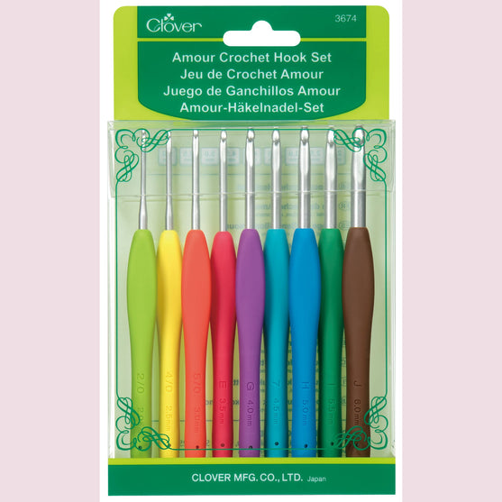 

Amour Crochet Hook Set - 9 sizes - Clover
3