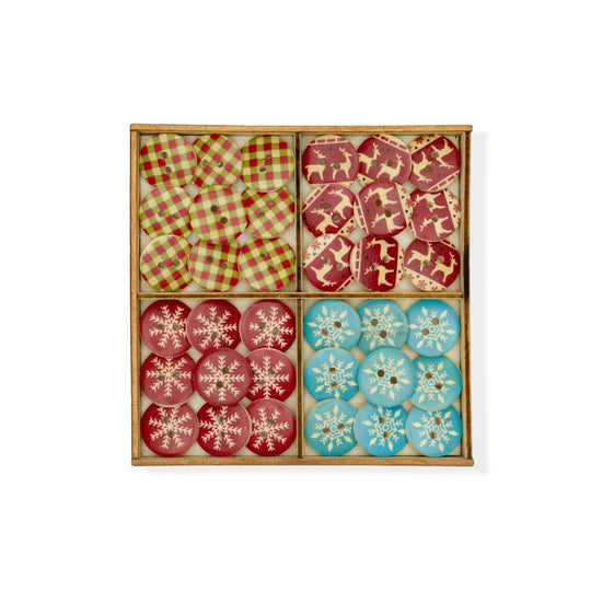 Wooden Buttons - Christmas - 18 mm - Hobbii