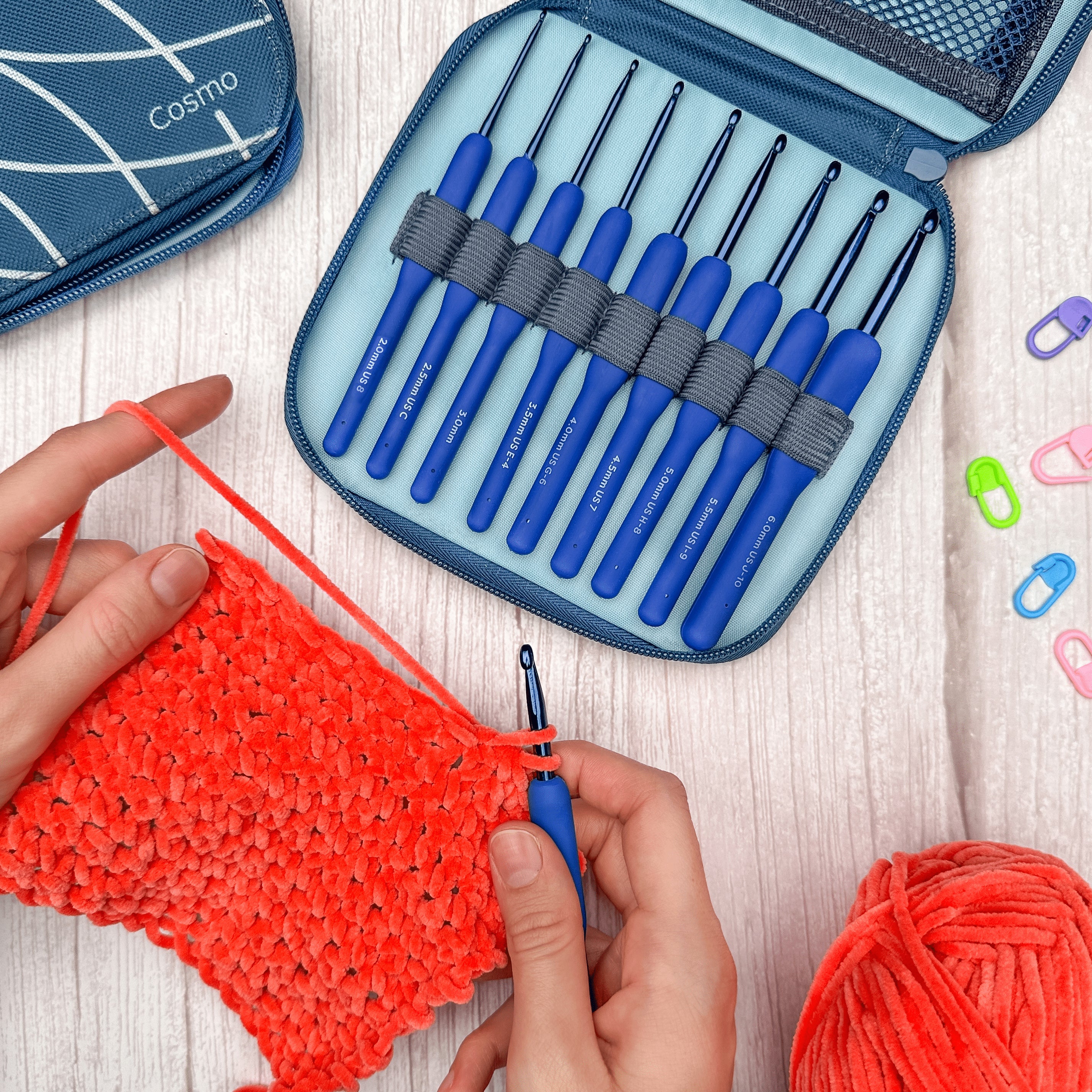 Cosmo Crochet Hook Set - 9 Sizes - Indigo – Hobbii