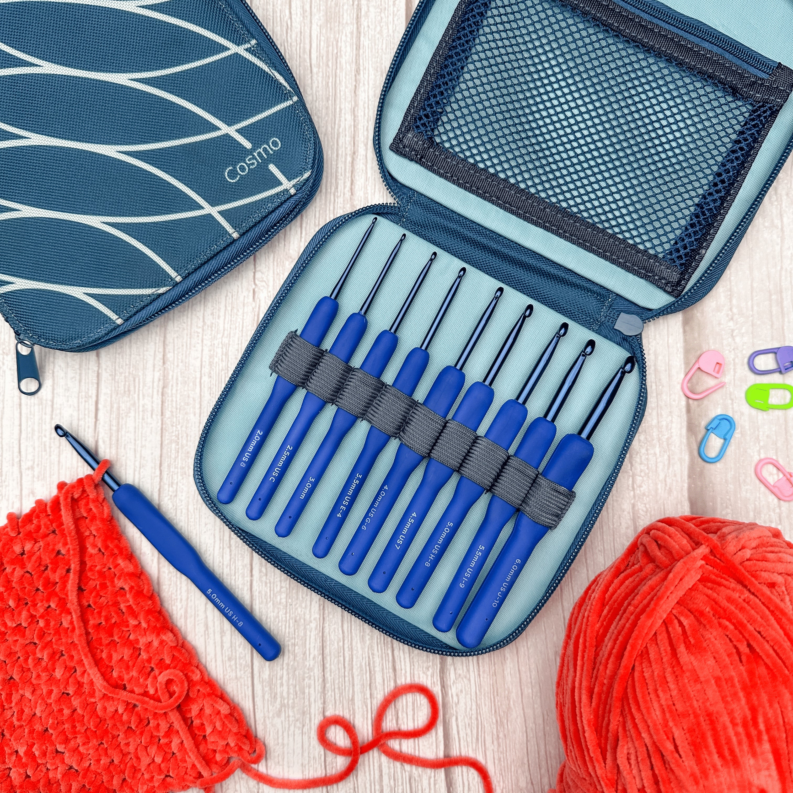 Cosmo Crochet Hook Set - 9 Sizes - Indigo – Hobbii
