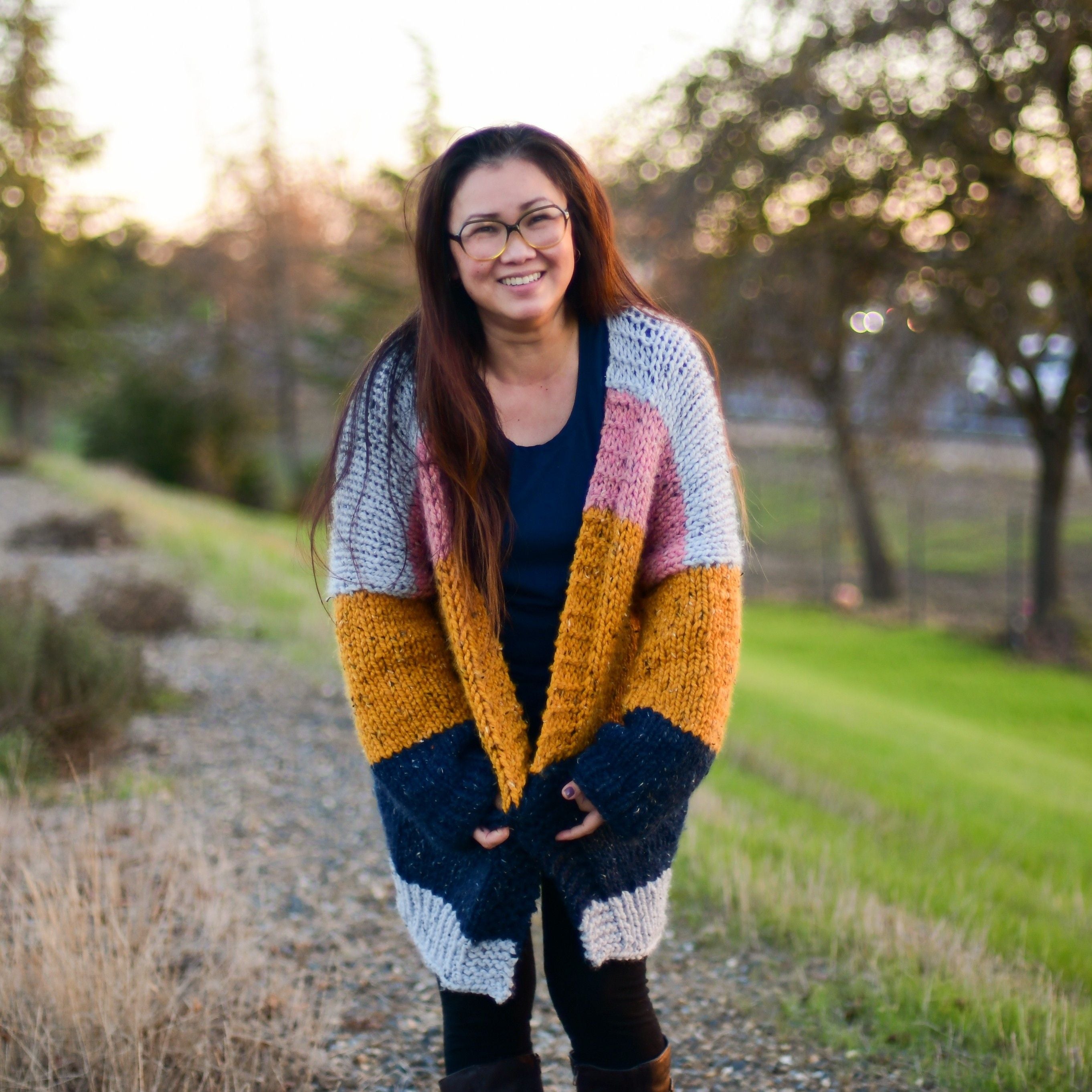 トップス amachi. rainy pattern knit cardigan Rainbow Knitted Cardigan | Saachistyle – SAACHI