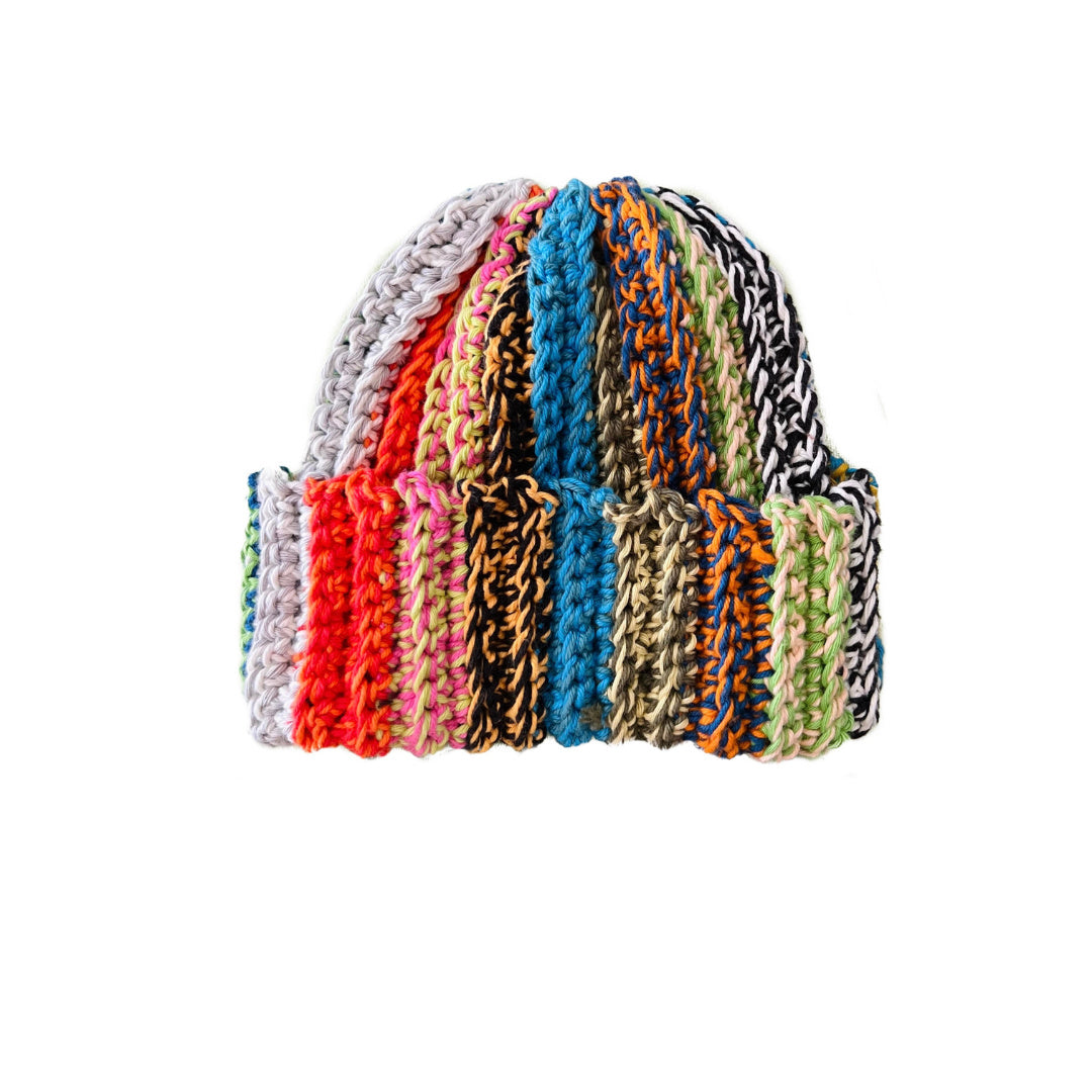 【SCHA】WOOL CAP WITH RIBBON Rainbow - Scrap Cap – Hobbii