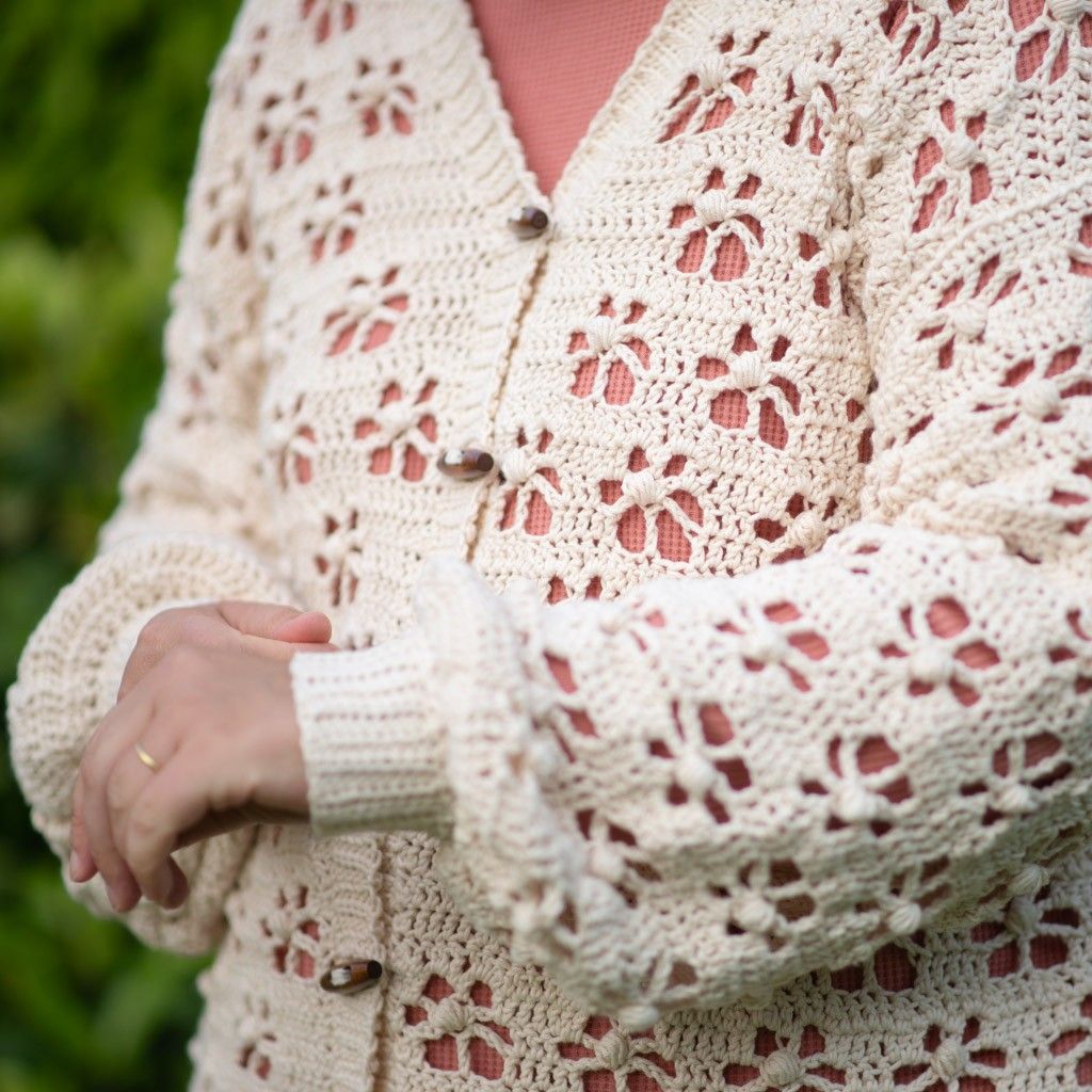 Floral crochet cardigan main image 1