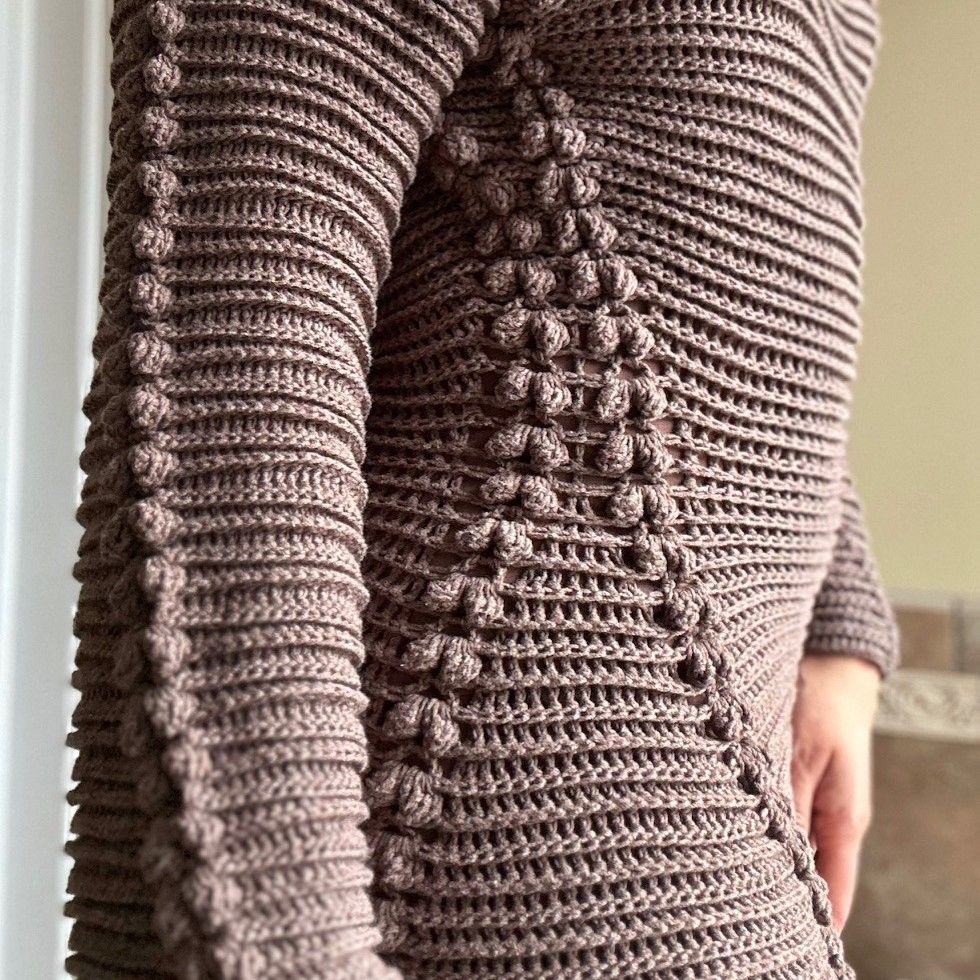 NKNIT♡pattern KNIT nknit ♡ pattern knitハートニットグレー