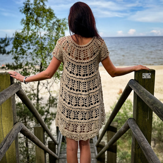 lady style retro dress Butterfly Vintage Dress in Cream main image 0