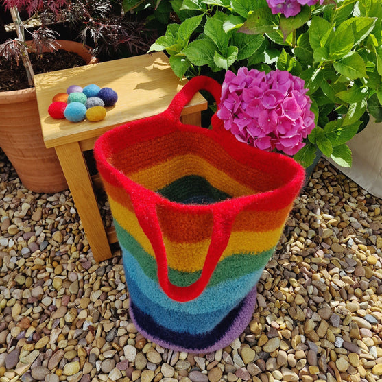 

Rainbow Stripes - Felted Bag
5