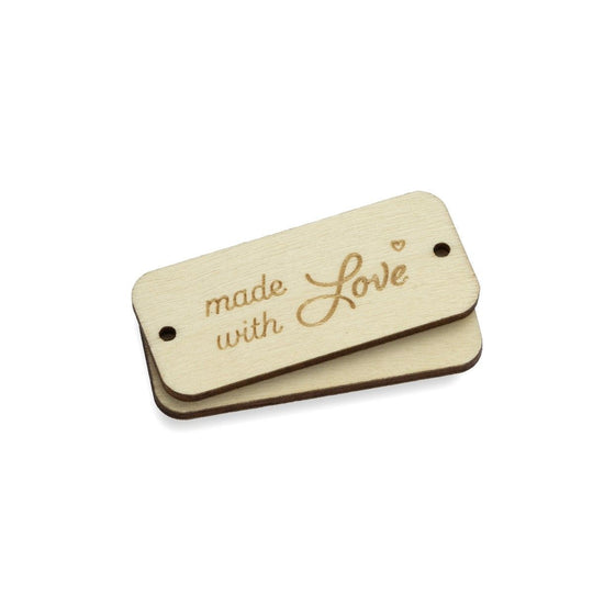 Wooden labels - Made With Love - Hobbii