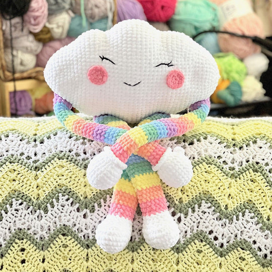 Official source image for the Rainbow Cloud Pillow crochet pattern