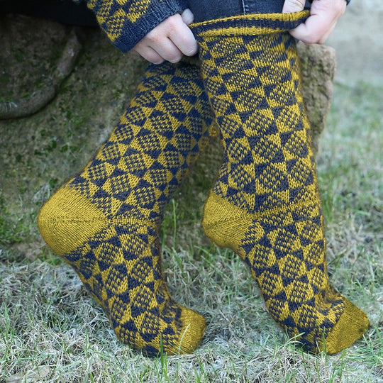 Socks with Diamond Pattern