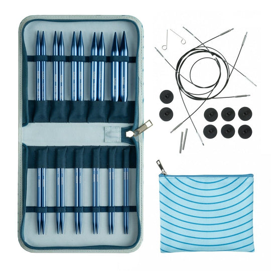 Stellar Interchangeable Circular Needle Set Deluxe - Sapphire - Hobbii