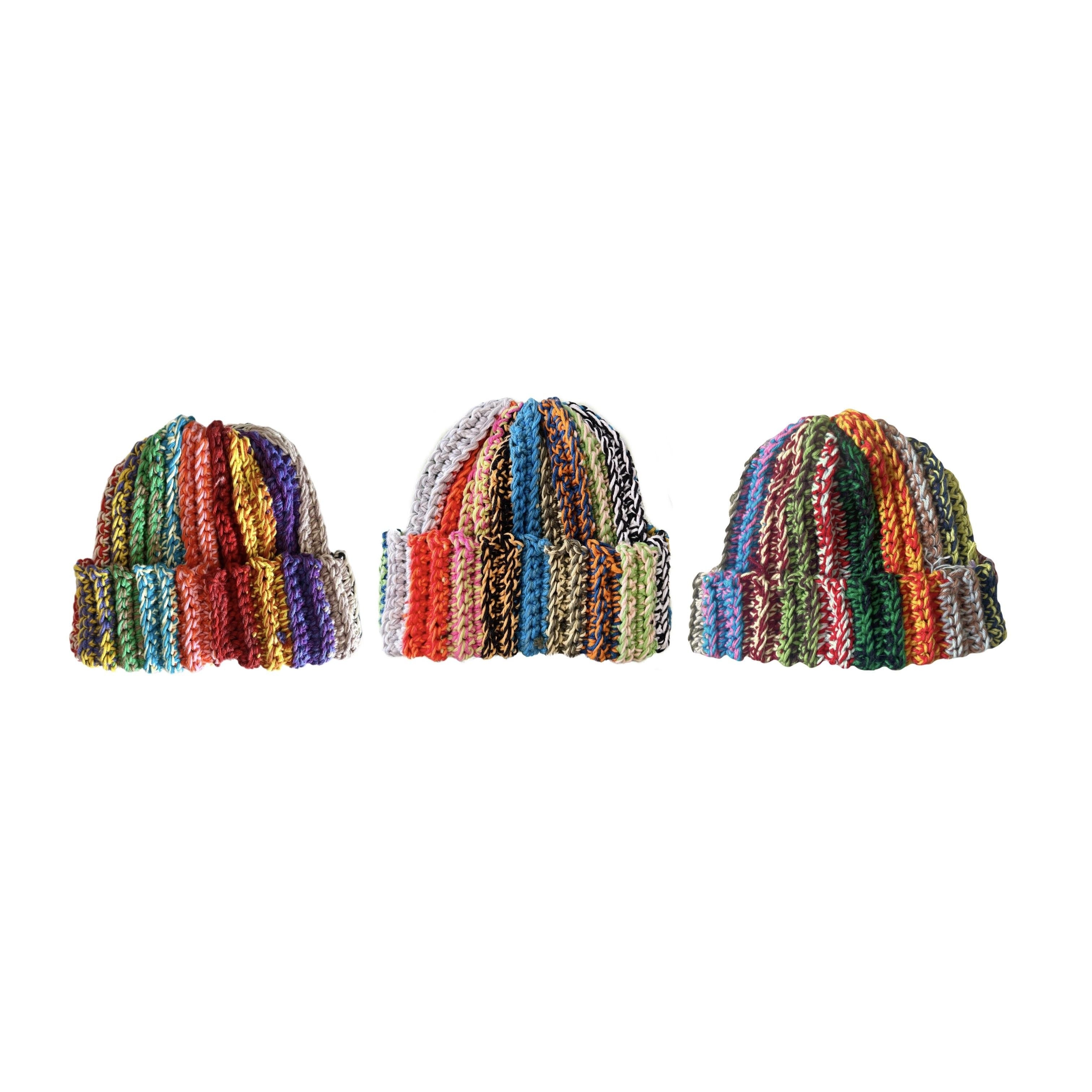 【SCHA】WOOL CAP WITH RIBBON Rainbow - Scrap Cap – Hobbii