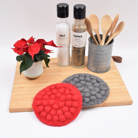 

Felted Christmas Trivet with Bubbles
1