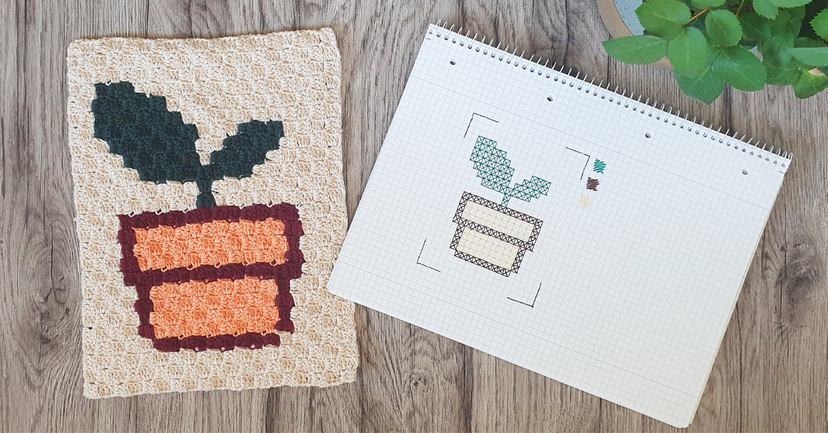 Design your own crocheted motifs with the C2C-technique