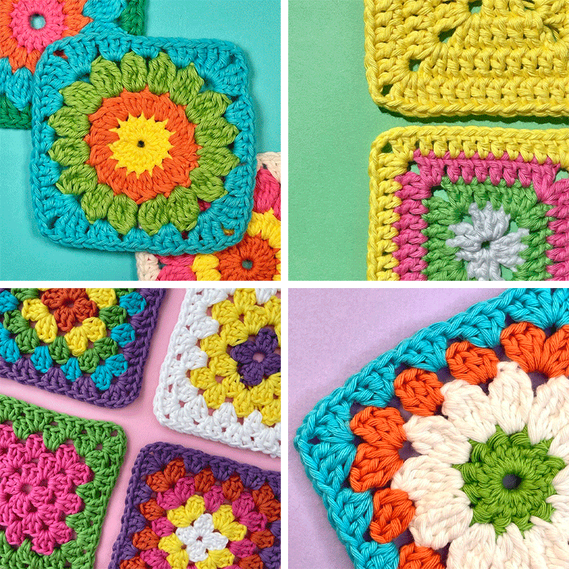 Tutorial: Carrying Colors in Granny Squares - Grid and Bloom